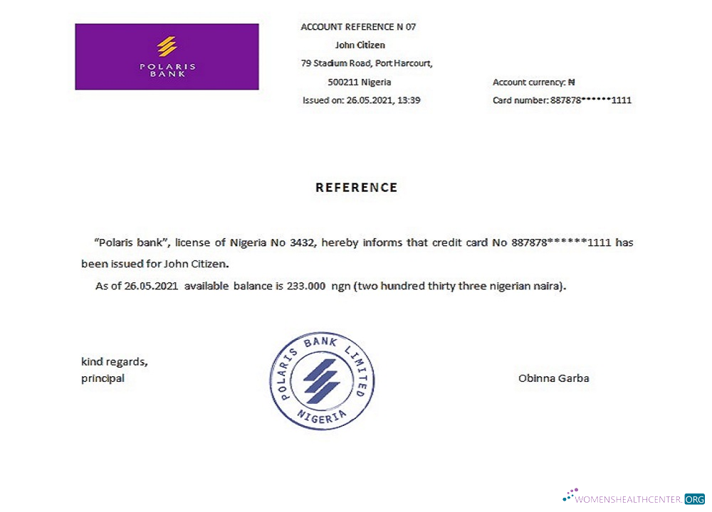 Download Nigeria Polaris bank reference Photoshop template